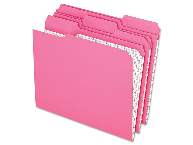 بندافليكس Pendaflex مجلد ملفات ملون مع شبكة داخلية، مقاس Letter، وردي، 1/3 قطع، 100/BX (R152 1/3 PIN) - Image 2